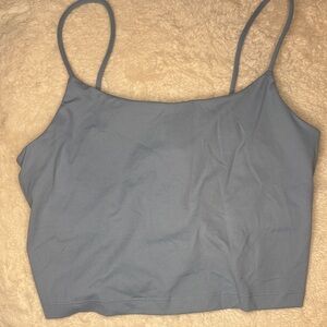 Blue Spaghetti Strap Crop Top